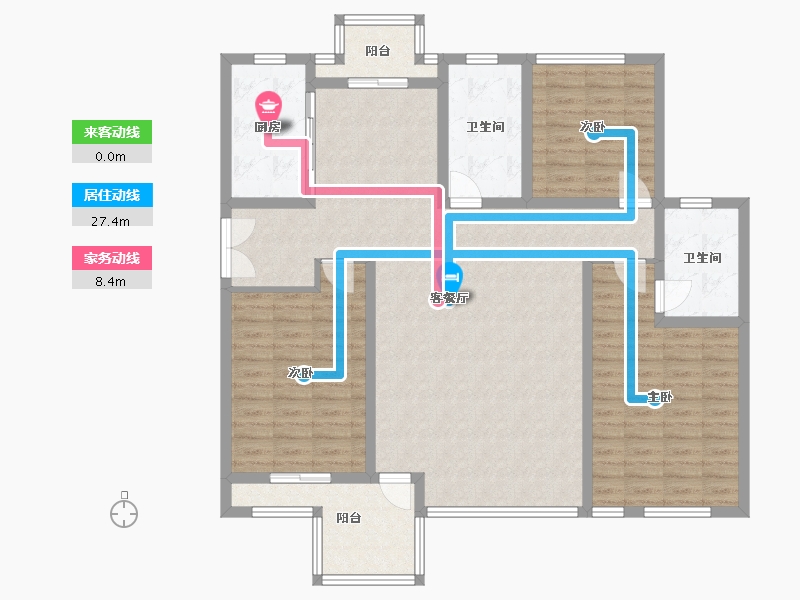 浙江省-杭州市-南都江滨花园-153.00-户型库-动静线