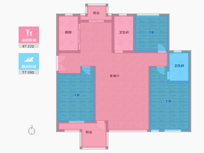 浙江省-杭州市-南都江滨花园-153.00-户型库-动静分区