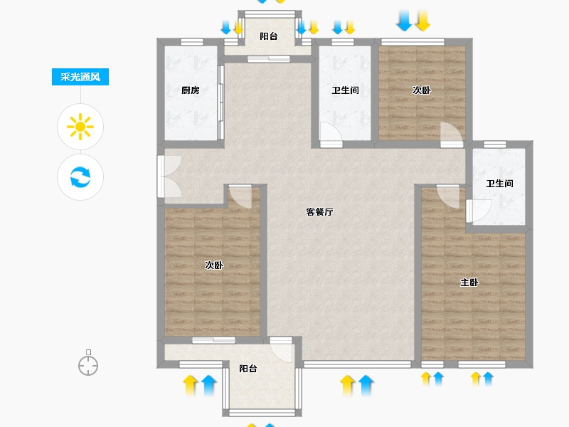 浙江省-杭州市-南都江滨花园-153.00-户型库-采光通风