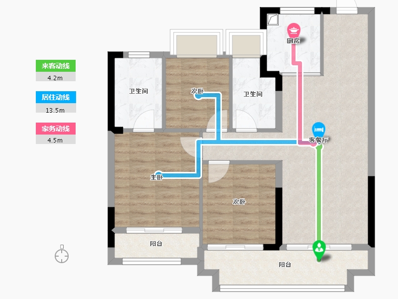 福建省-泉州市-融创宸东壹号-89.48-户型库-动静线