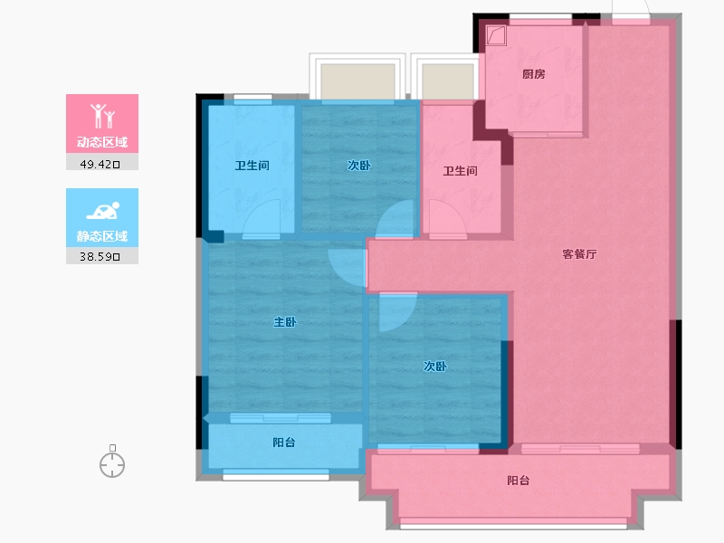 福建省-泉州市-融创宸东壹号-89.48-户型库-动静分区