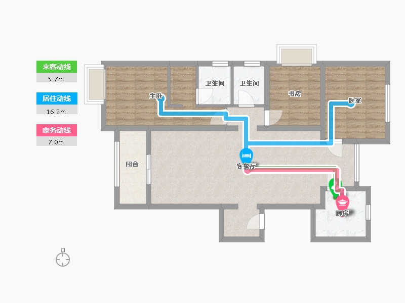 河北省-保定市-建业阳光国际-B区-108.90-户型库-动静线