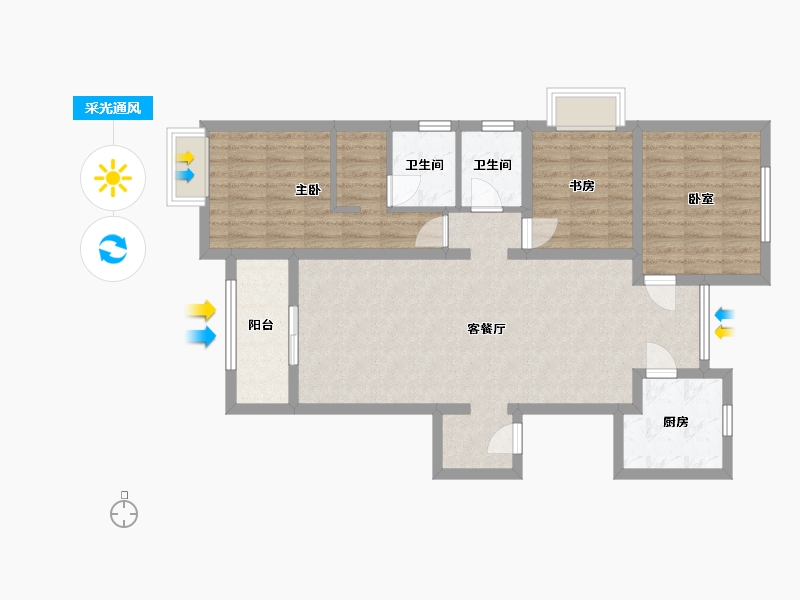 河北省-保定市-建业阳光国际-B区-108.90-户型库-采光通风