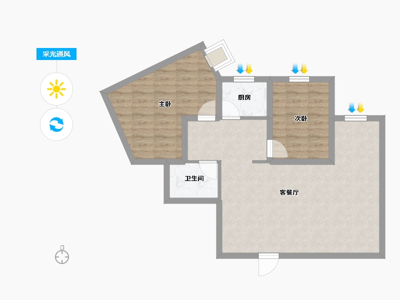 广东省-深圳市-京光海景花园-65.73-户型库-采光通风