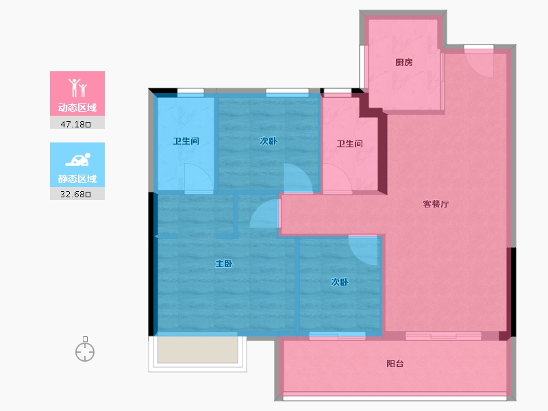 福建省-福州市-首开香悦-71.67-户型库-动静分区