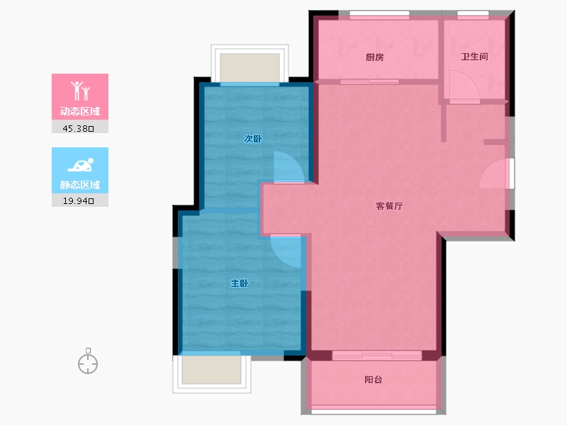 福建省-福州市-平潭鲁能公馆-58.48-户型库-动静分区