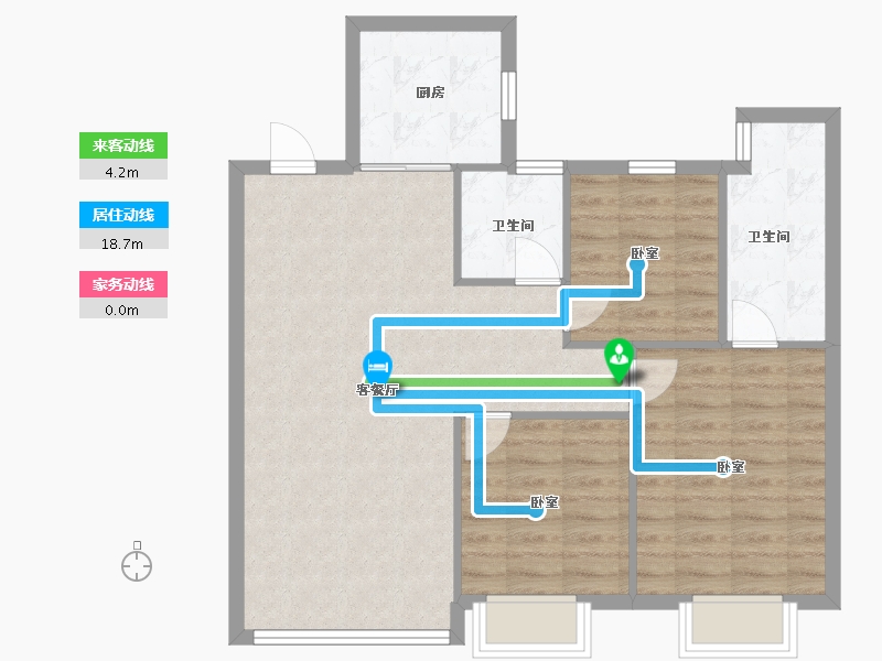 天津-天津市-蘭园-80.67-户型库-动静线