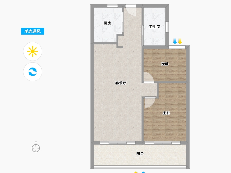 浙江省-温州市-新鸿蓝海-77.59-户型库-采光通风