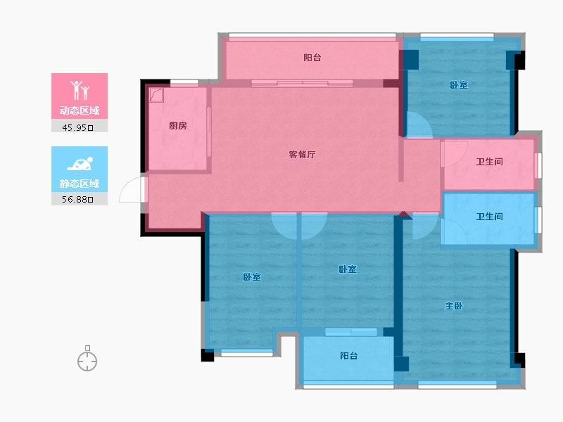 福建省-福州市-外滩一号-91.65-户型库-动静分区