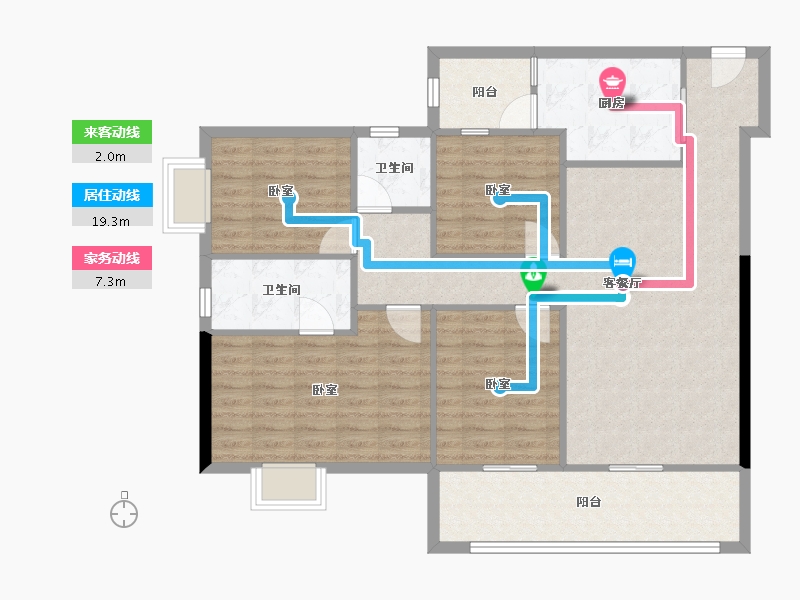 云南省-昆明市-万科城-109.86-户型库-动静线