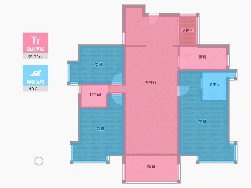 广东省-深圳市-海怡东方花园-103.07-户型库-动静分区