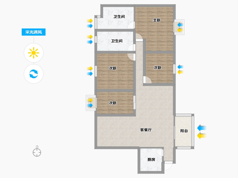 广东省-深圳市-星海名城(六期)-107.99-户型库-采光通风