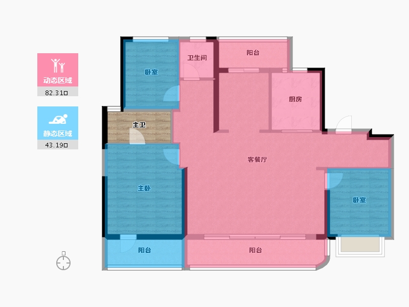 陕西省-西安市-中粮·悦著云轩-118.44-户型库-动静分区