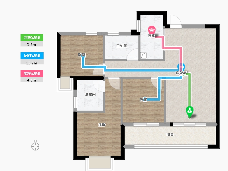 福建省-福州市-名城银河湾-78.40-户型库-动静线