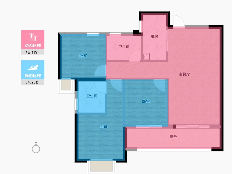 福建省-福州市-名城银河湾-78.40-户型库-动静分区