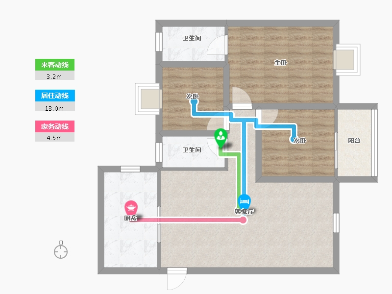 广东省-深圳市-雅兰亭(弘雅花园四期)-74.96-户型库-动静线