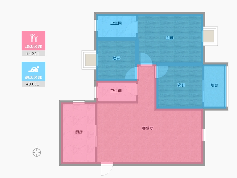 广东省-深圳市-雅兰亭(弘雅花园四期)-74.96-户型库-动静分区