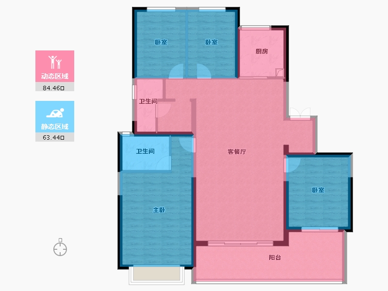 河南省-郑州市-信达天樾九章-134.40-户型库-动静分区