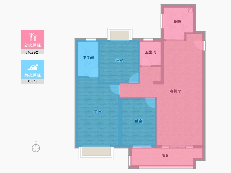 江苏省-南京市-华侨城翡翠天域-92.00-户型库-动静分区