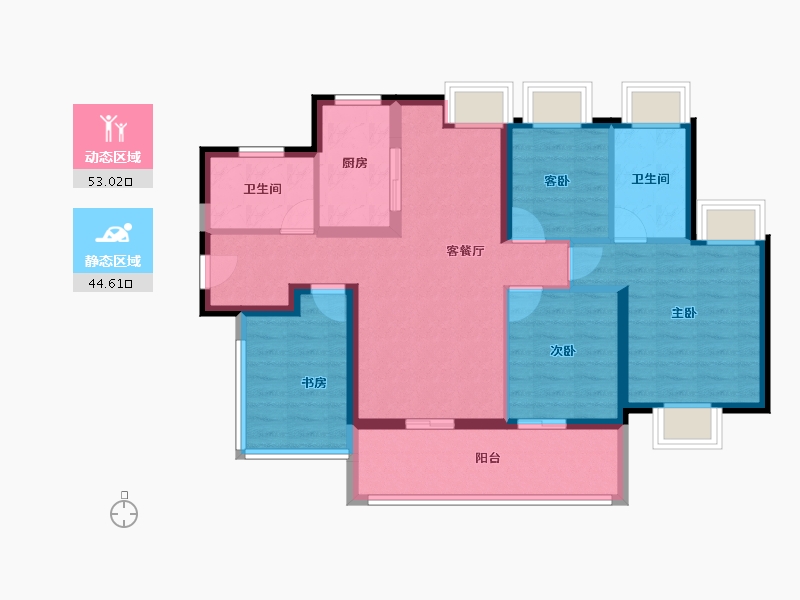 广东省-深圳市-中海时光境-86.40-户型库-动静分区