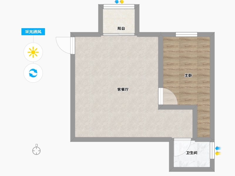 广东省-深圳市-光彩新天地-43.20-户型库-采光通风