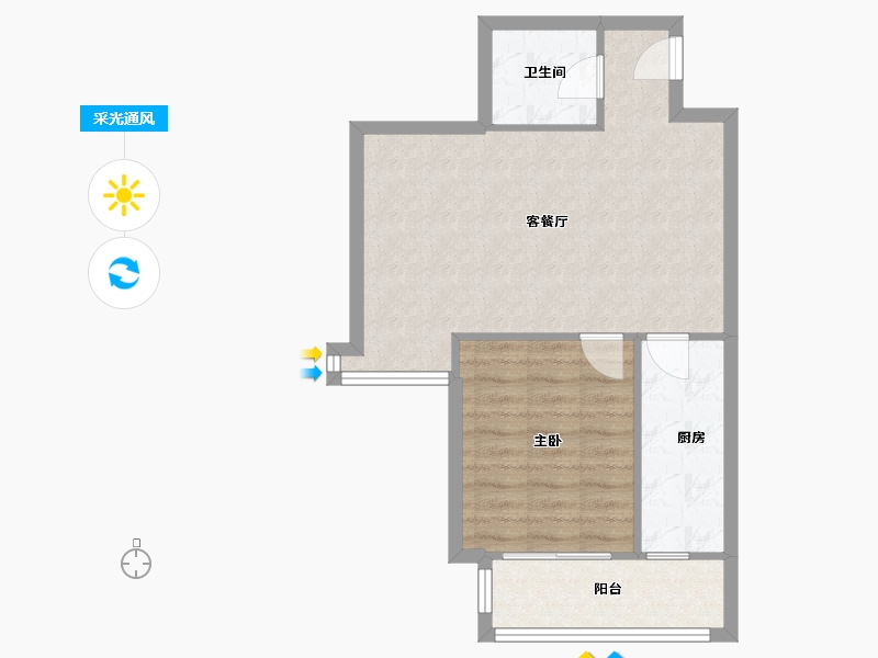 河北省-廊坊市-忆江南-58.90-户型库-采光通风