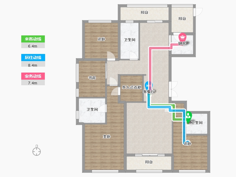 内蒙古自治区-鄂尔多斯市-城投绿城诚园-159.06-户型库-动静线