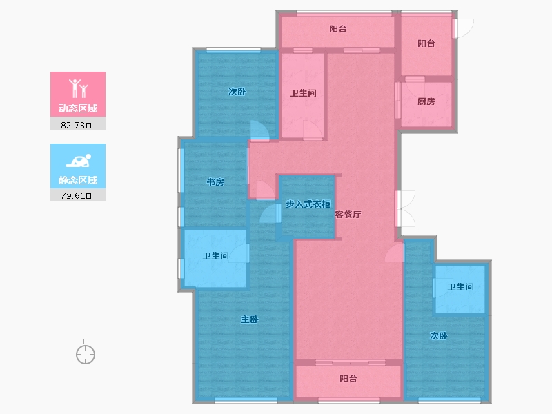 内蒙古自治区-鄂尔多斯市-城投绿城诚园-159.06-户型库-动静分区