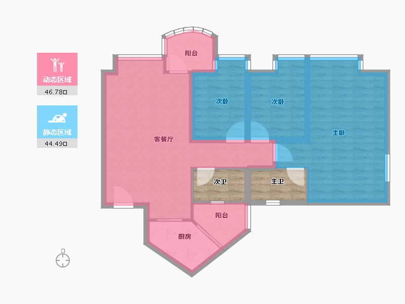 广东省-深圳市-星海名城（二期）-88.97-户型库-动静分区