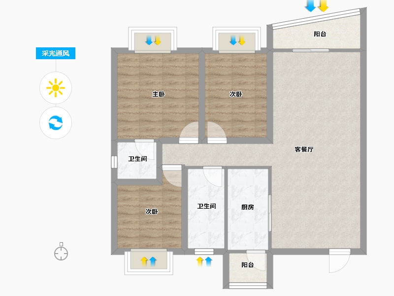 广东省-深圳市-南国丽城-83.19-户型库-采光通风