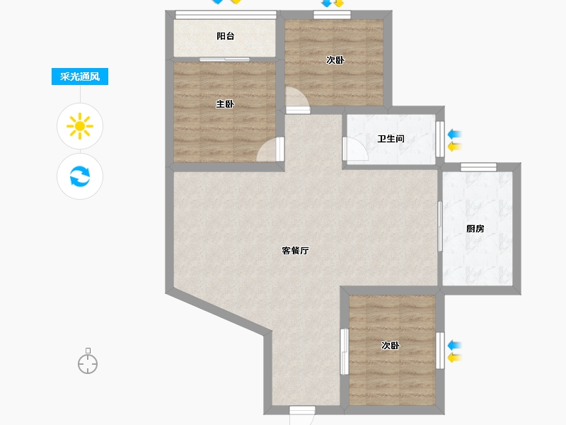 广东省-深圳市-怡园大厦-78.40-户型库-采光通风