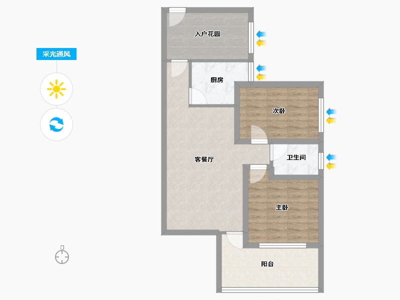 广东省-深圳市-桑泰丹华一期-69.65-户型库-采光通风