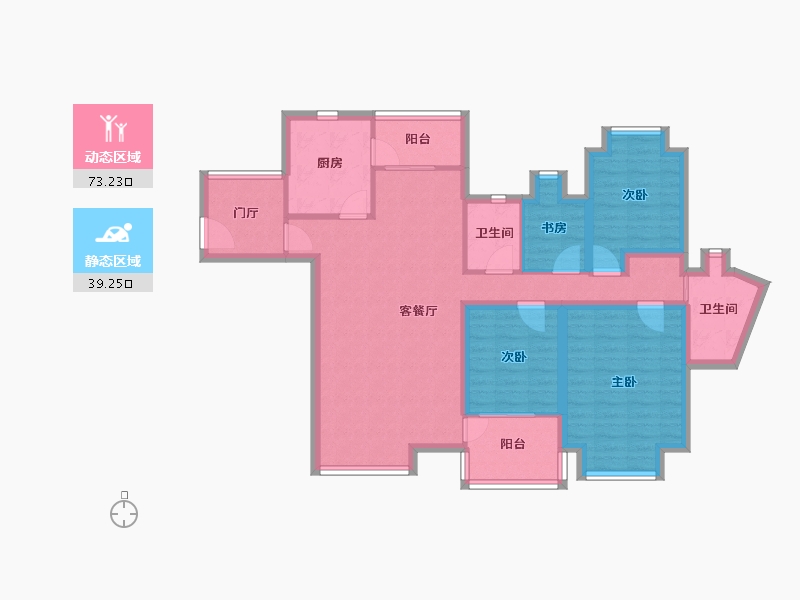 广东省-深圳市-阳光带海滨城(一期)-99.60-户型库-动静分区