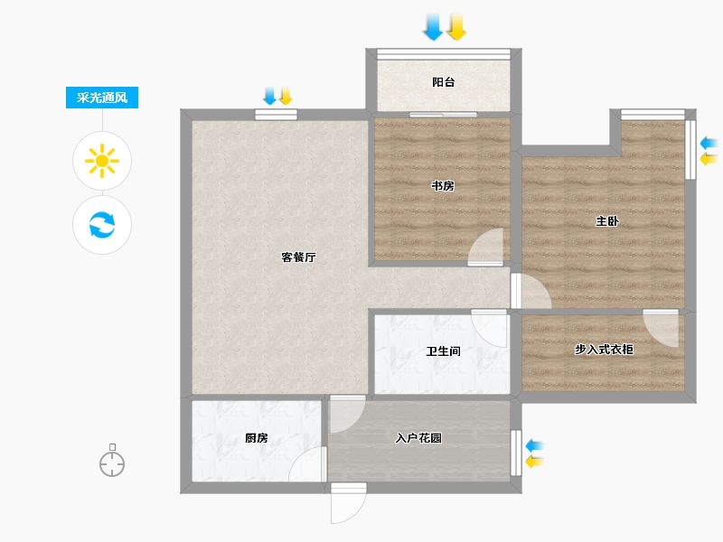 广东省-深圳市-鼎太风华(六期)-78.34-户型库-采光通风