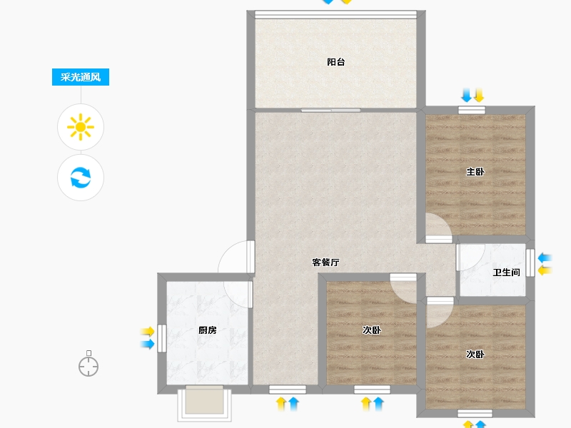 广东省-深圳市-南油生活区(B区)-84.26-户型库-采光通风