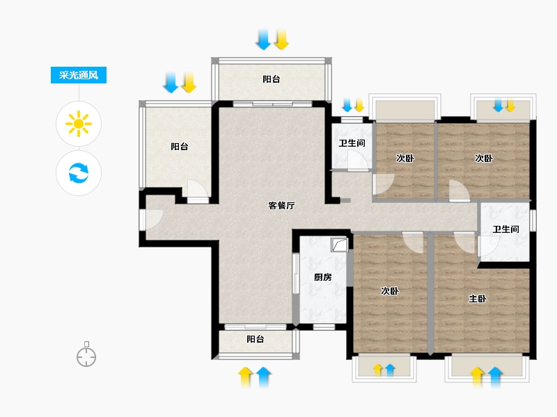 广东省-肇庆市-保利和悦江山-115.20-户型库-采光通风