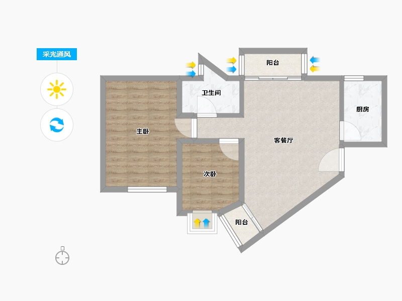 广东省-深圳市-康佳苑-66.16-户型库-采光通风