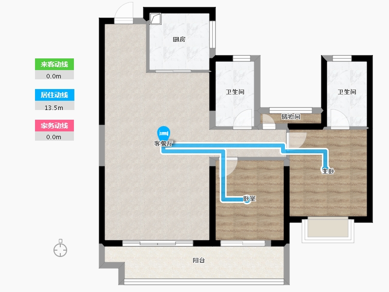 陕西省-咸阳市-秦都区-86.40-户型库-动静线