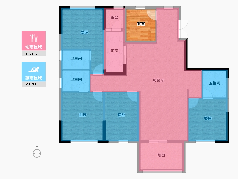 湖北省-十堰市-寿康·华悦府-123.00-户型库-动静分区