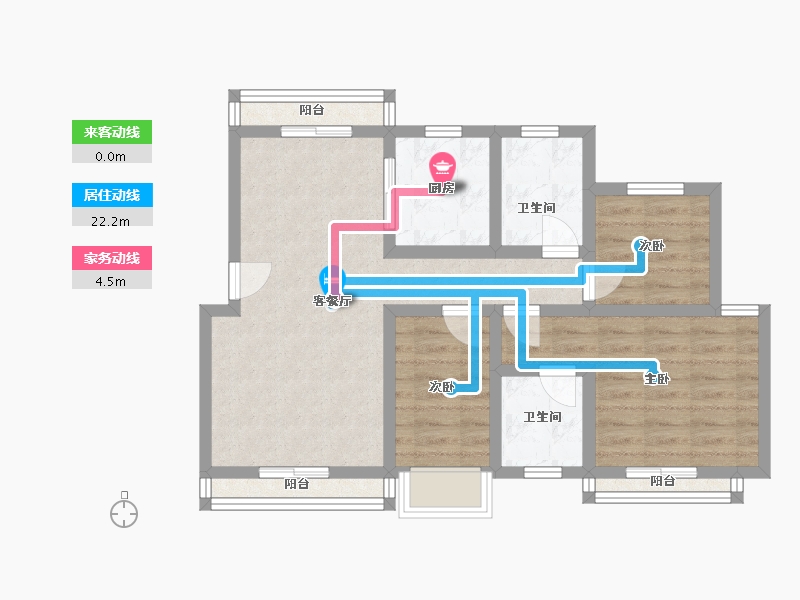 广东省-东莞市-帝豪花园-三期-70.16-户型库-动静线