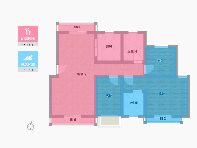 广东省-东莞市-帝豪花园-三期-70.16-户型库-动静分区