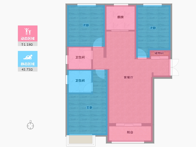 山西省-阳泉市-西城枫景-94.00-户型库-动静分区