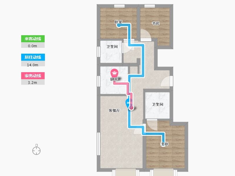 河北省-廊坊市-福华郡-96.00-户型库-动静线