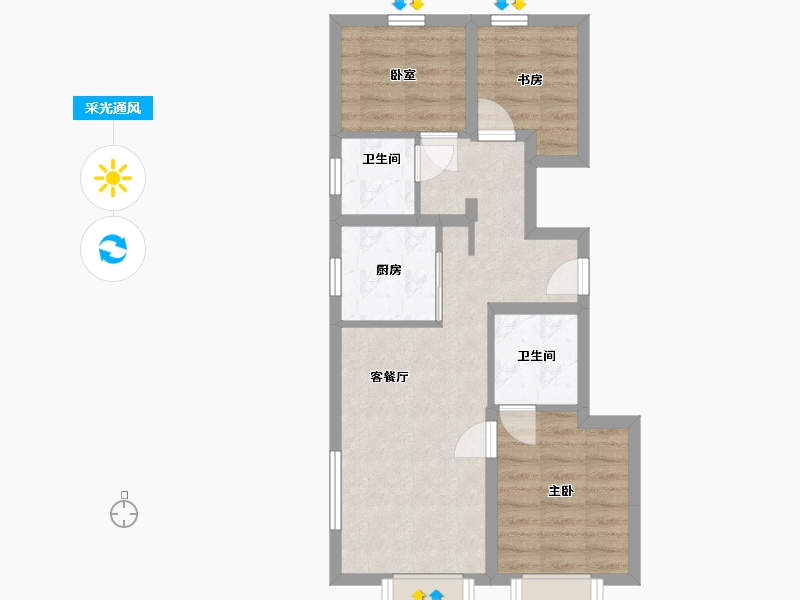 河北省-廊坊市-福华郡-96.00-户型库-采光通风