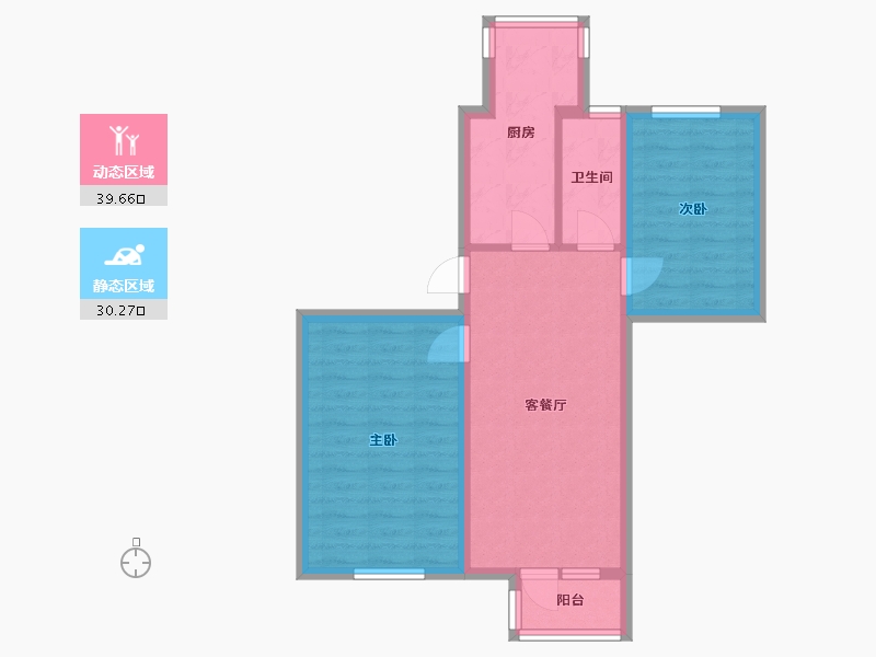 北京-北京市-毛纺西小区-60.72-户型库-动静分区