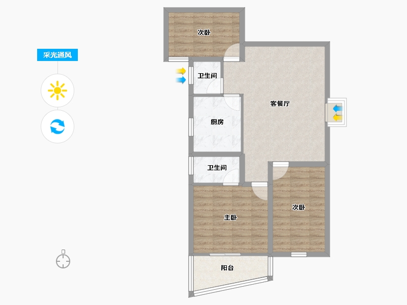 广东省-深圳市-万象新园-75.72-户型库-采光通风