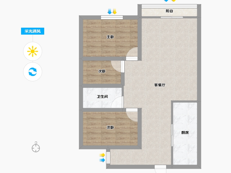 广东省-深圳市-华府国际-69.69-户型库-采光通风