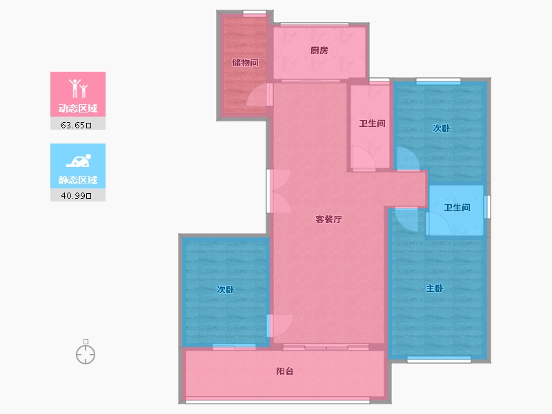 河北省-衡水市-中裕梧桐院-85.00-户型库-动静分区