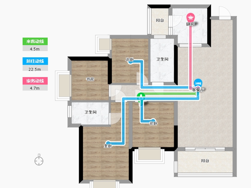 四川省-成都市-嘉裕第六洲-98.43-户型库-动静线