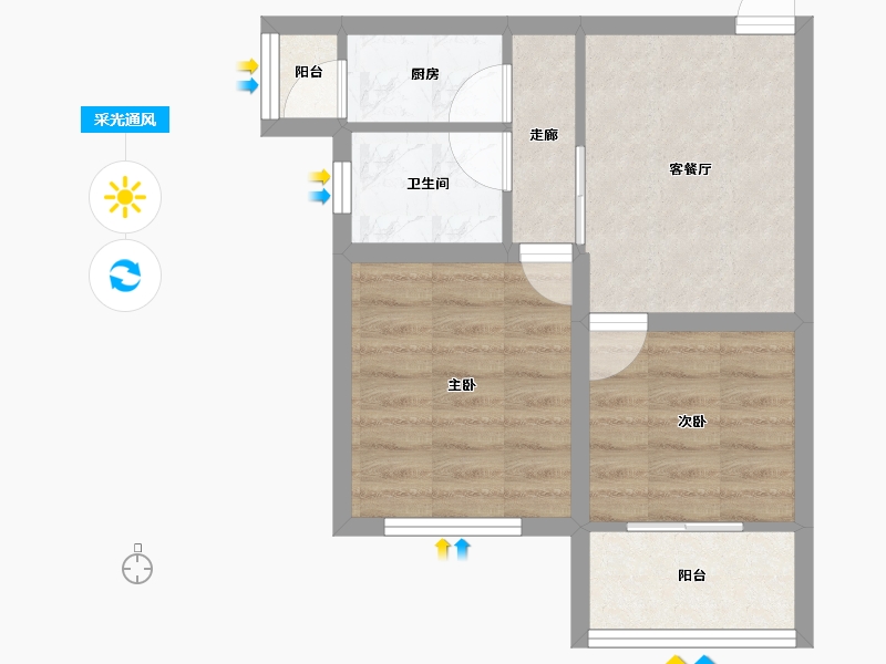 广东省-深圳市-宝田雅苑-41.68-户型库-采光通风